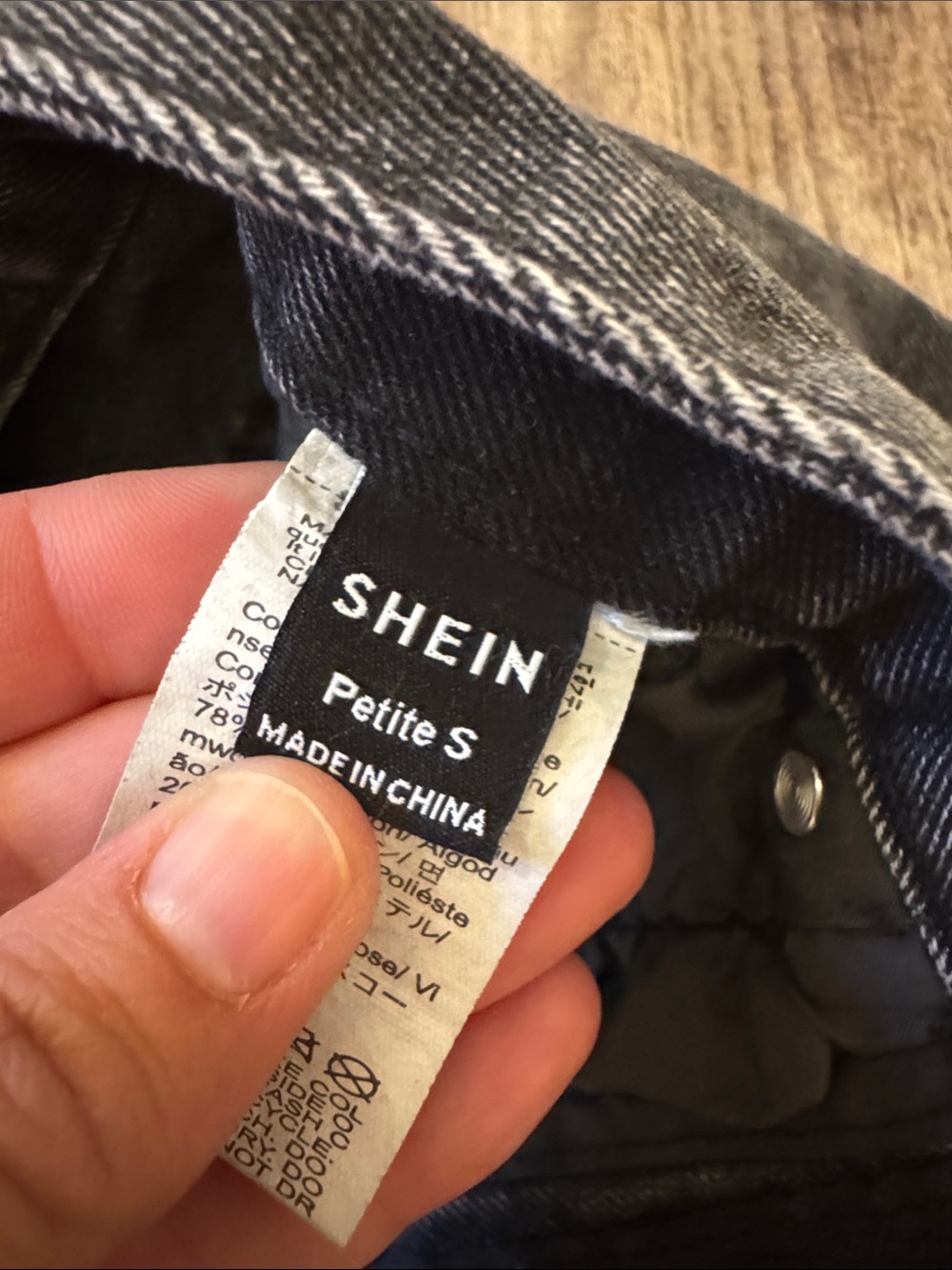 SHEIN Black & Light Blue Ripped Denim Cutoff Shorts Duo - Picture 3 of 3